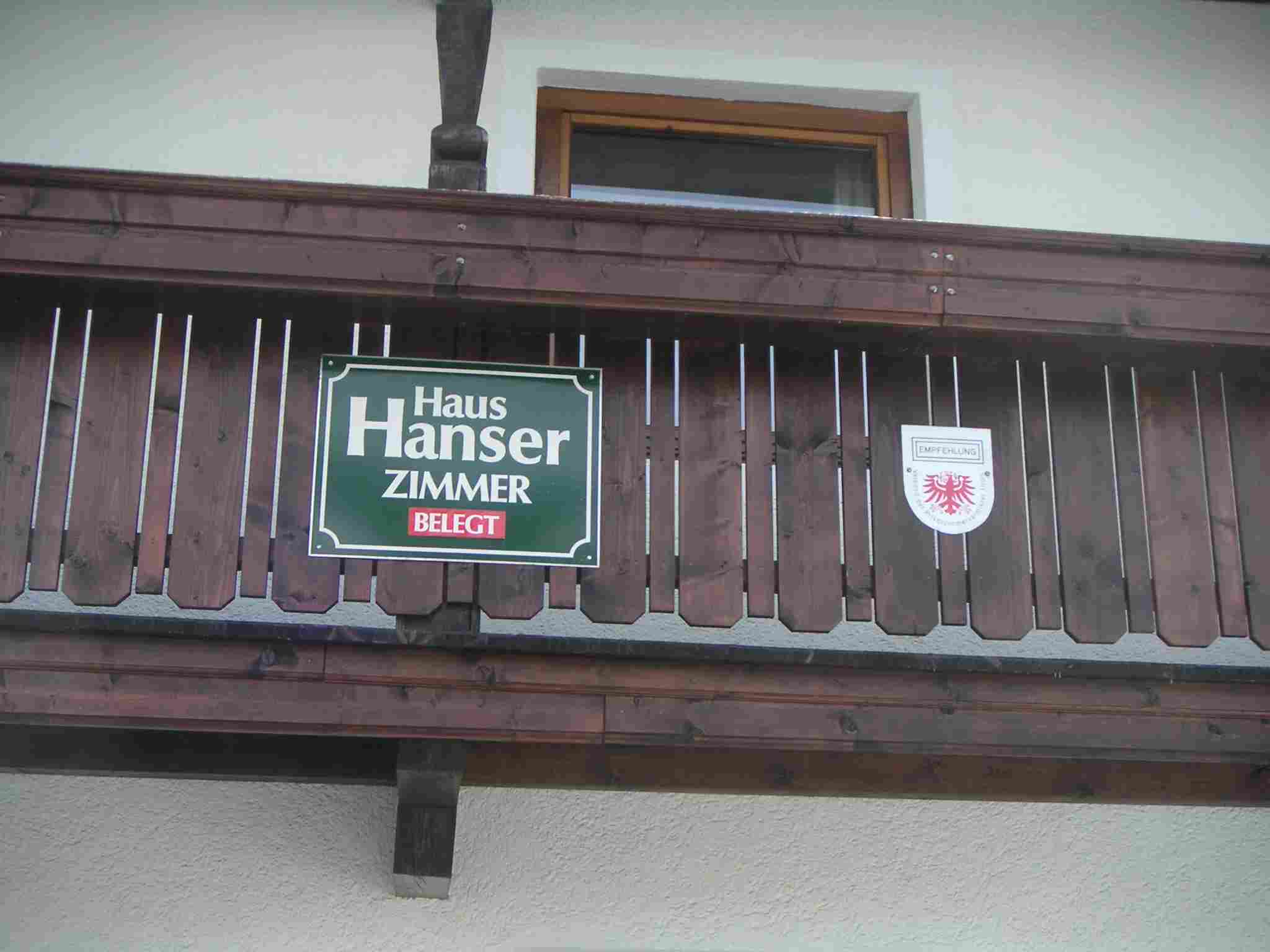 Sign on balkony